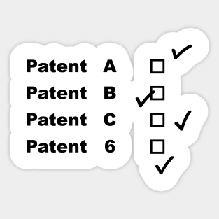 Patente A, B, C und 6 Sticker